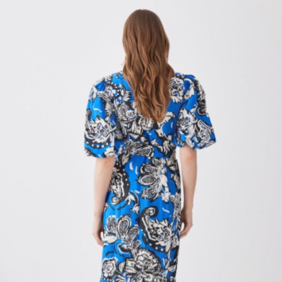 Get ready for Spring! NWT - Karen Millen Batik Linen Midi Shirt Dress - US 4 - Picture 8 of 12